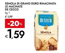 Bennet Semola di grano duro rimacinata De Cecco offerta