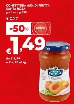 Bennet Confettura 65% di frutta Santa Rosa offerta