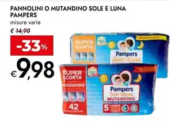 Bennet Pannolini o mutandino Sole e Luna Pampers offerta