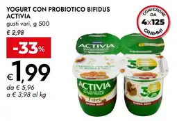 Bennet Yogurt con probiotico bifidus Activia offerta
