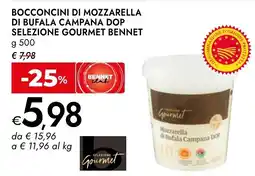 Bennet Bocconcini di mozzarella di bufala campana dop selezione gourmet bennet offerta