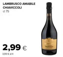 Tigre Lambrusco amabile Chiaviccòli offerta