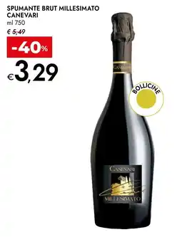 Bennet Spumante brut millesimato Canevari offerta