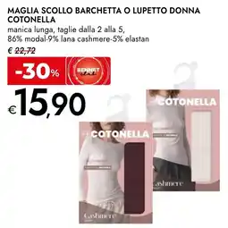 Bennet Maglia scollo barchetta o lupetto donna Cotonella offerta