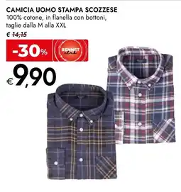 Bennet Camicia uomo stampa scozzese offerta