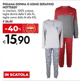 Bennet Pigiama donna o uomo Serafino Notte&Di' offerta