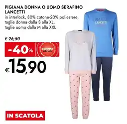 Bennet Pigiama donna o uomo Serafino Lancetti offerta