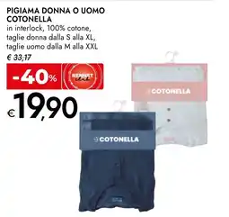 Bennet Pigiama donna o uomo Cotonella offerta