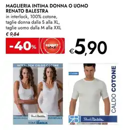 Bennet Maglieria intima donna o uomo Renato Balestra offerta
