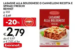 Bennet Lasagne alla bolognese fresche Bennet offerta