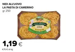 Tigre Nidi all'uovo la pasta di camerino rustiche offerta