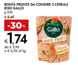Bennet Bontà pronte da condire 3 cereali Gallo offerta