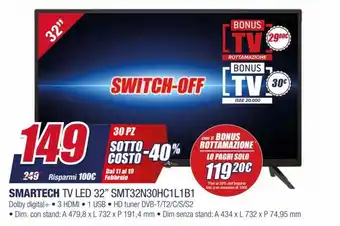 Smartech Tv Led 32" SMT32N30HC1L1B1
