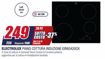 Trony Electrolux Piano Cottura Induzione EIR60420CK offerta