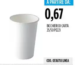 Carico Cash & Carry Bicchieri di carta offerta