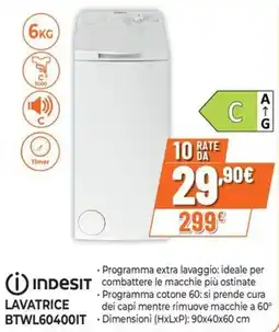 Extracoop Indesit lavatrice BTWL60400IT offerta