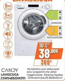 Extracoop Candy lavasciuga CSWS4852DW3111 offerta