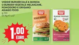 Panorama Asiago Food Veggie burger kale & quinoa o burger vegetale melanzane, pomodoro e origano offerta