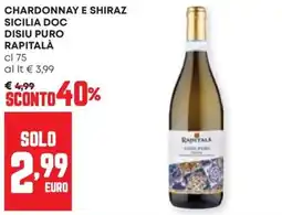 Panorama Chardonnay e Shiraz Disiu Puro Rapitalà offerta