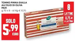 Pam Tonno pinna gialla all'olio di oliva Pam offerta