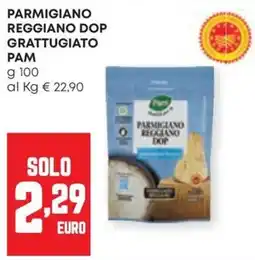 Panorama Parmigiano Reggiano DOP grattugiato Pam offerta