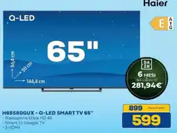 Euronics Bruno Haier Q-LED SMART TV 65" offerta