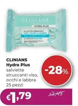 La Saponeria Clinians Hydra Plus salviette struccanti viso, occhi e labbra offerta
