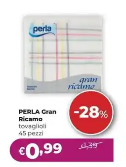 La Saponeria PERLA Gran Ricamo tovaglioli offerta