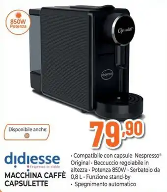 Didiesse macchina caffè capsulette