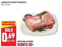 Pam Lonza di suino trancio offerta