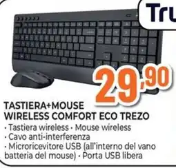 Extracoop Tastiera+Mouse Wireless Comfort Eco Trezo offerta