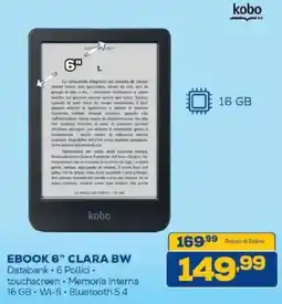 Euronics Bruno Ebook 6" Clara BW Kobo offerta