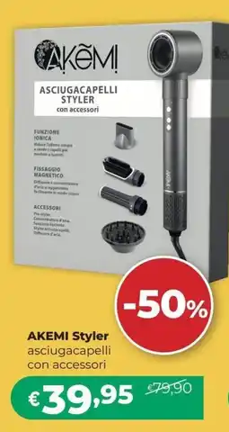 La Saponeria Akemi Styler asciugacapelli con accessori offerta
