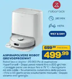 Euronics Bruno Aspirapolvere robot Roborock QREVO2PROXWHT offerta