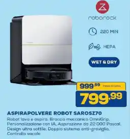 Euronics Bruno Roborock Aspirapolvere Robot Sarosz70 offerta