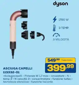 Euronics Bruno Dyson asciugacapelli offerta