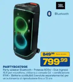 Euronics Bruno JBL Party speaker Bluetooth offerta