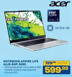 Euronics Bruno Acer Notebook Aspire Lite AL15-54P-56N1 offerta