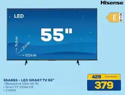 Euronics Bruno Hisense 55A69S - LED SMART TV 55" offerta