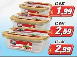 Maury's Contenitori in vetro con coperchio in legno offerta
