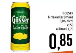 Emisfero Gösser birra radler limone offerta