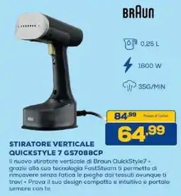 Euronics Bruno Braun stiratore verticale QuickStyle 7 offerta