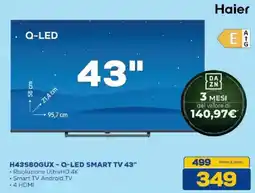 Euronics Bruno Haier H43S80GUX - Q-LED SMART TV 43" offerta