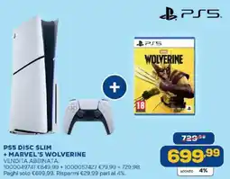 Euronics Bruno PS5 Disc Slim + Marvel's Wolverine offerta