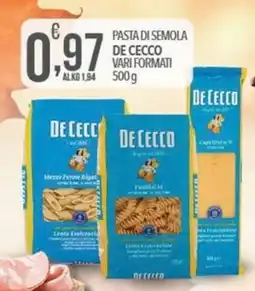 Iper Romagnolo Pasta di semola De Cecco offerta