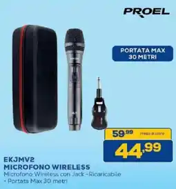 Euronics Bruno Proel microfono wireless offerta