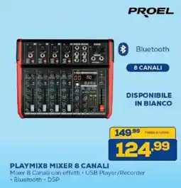 Euronics Bruno Proel Playmix8 Mixer 8 Canali offerta
