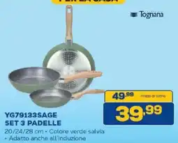 Euronics Bruno Set 3 padelle Tognana offerta