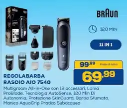 Euronics Bruno Braun Regolabarba Rasoi Aio 7540 offerta