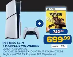 Euronics Bruno PS5 Disc Slim + Marvel's Wolverine offerta